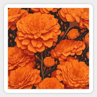 Orange Marigold Flowers Magnet